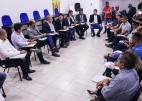Representantes da Sagrima, SAF, Sema, Iterma, Aged, Agerp e o presidente da Famem durante reunião
